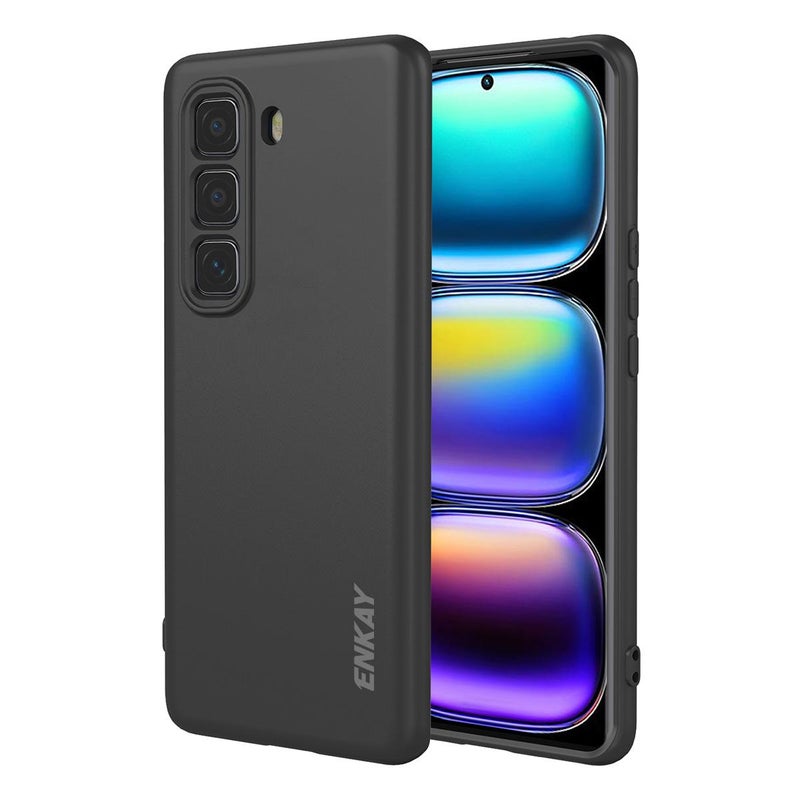 إنكاي جراب هاتف Infinix Hot 50 Pro+ 4G من السيليكون السائل الناعم المقاوم للصدمات (أسود) - Image 1