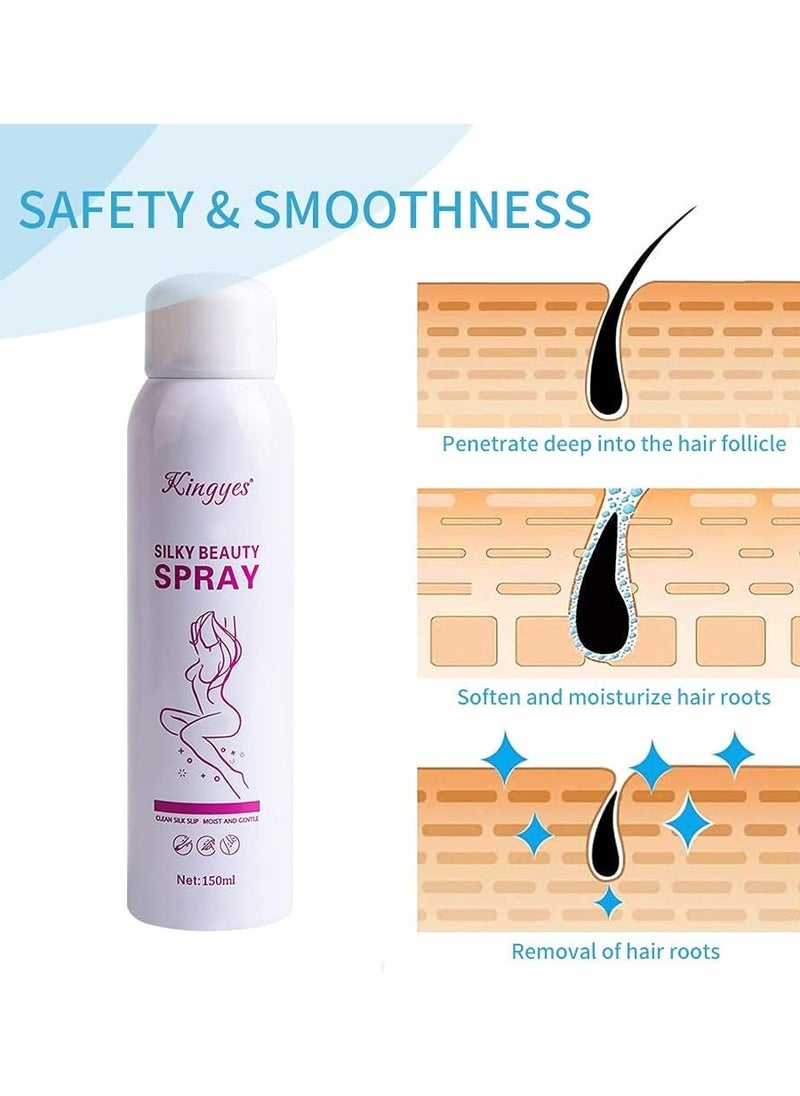 KINGYES - 150ml Hair Removal Spray Bubble Depilatory Foam Mousse Bikini Cream Skin Friendly Painless for Face, Arm, Leg,Body Hair - Image 1