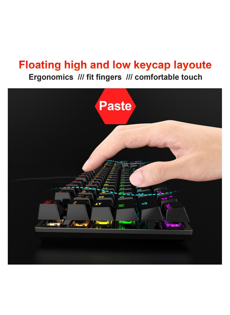 HXSJ - HXSJ  NEW L300 Arabic/English language mechanical keyboard 104 keys green axis 20 kinds of light colorful keyboard. - Image 1