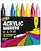 Bandle B. Bandle B Acrylic Paint Markers Set of 8 Paint Pens for Art Fabric Coloring and JournalingQuickDrying Waterproof NonToxic Reversible ChiselDot Tip - Image 2