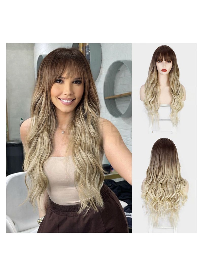 Estelle European and American Long Curly Hair Bangs Female Fiber Wave Full Head Cover - Image 1
