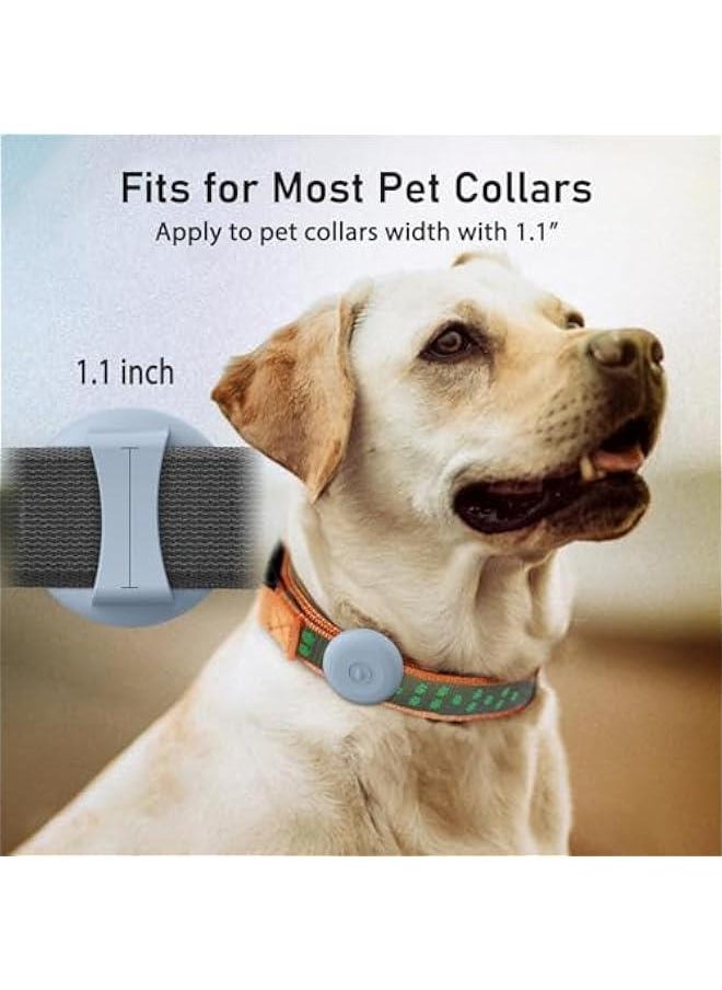 OCTOBER Airtag Holder for Dog Collar, Silicone Air Tag Case Cover Compatible with Apple Airtags Cat Pet Collar Harness Loop, 0.8-1.2inch (Light Blue)  - Image 2