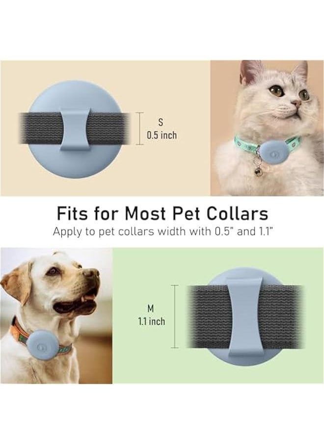 OCTOBER Airtag Holder for Dog Collar, Silicone Air Tag Case Cover Compatible with Apple Airtags Cat Pet Collar Harness Loop, 0.8-1.2inch (Light Blue)  - Image 4