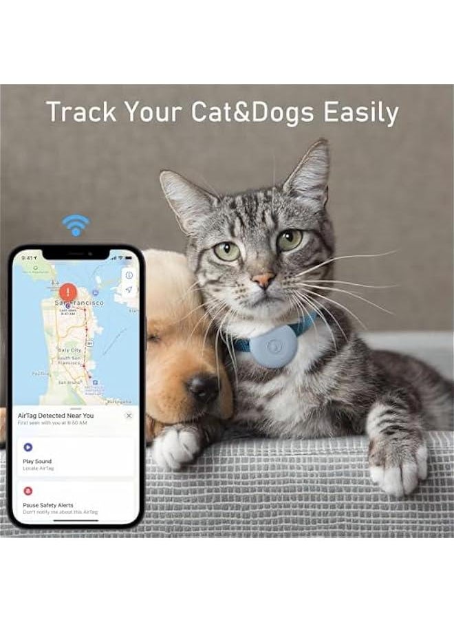 OCTOBER Airtag Holder for Dog Collar, Silicone Air Tag Case Cover Compatible with Apple Airtags Cat Pet Collar Harness Loop, 0.8-1.2inch (Light Blue)  - Image 5
