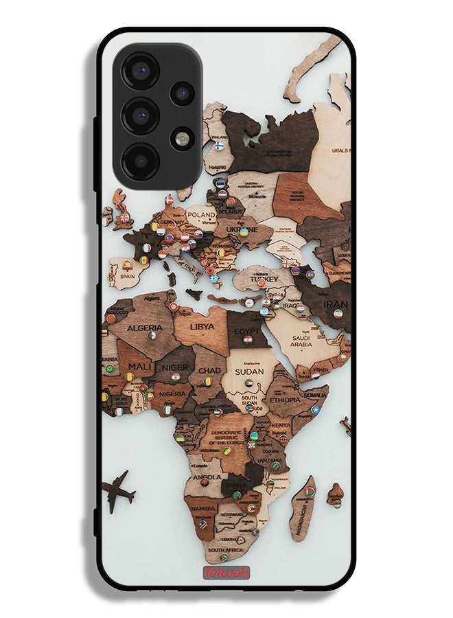 Tolwak Samsung Galaxy A13 4G Protective Case Cover World Map Art - Image 1
