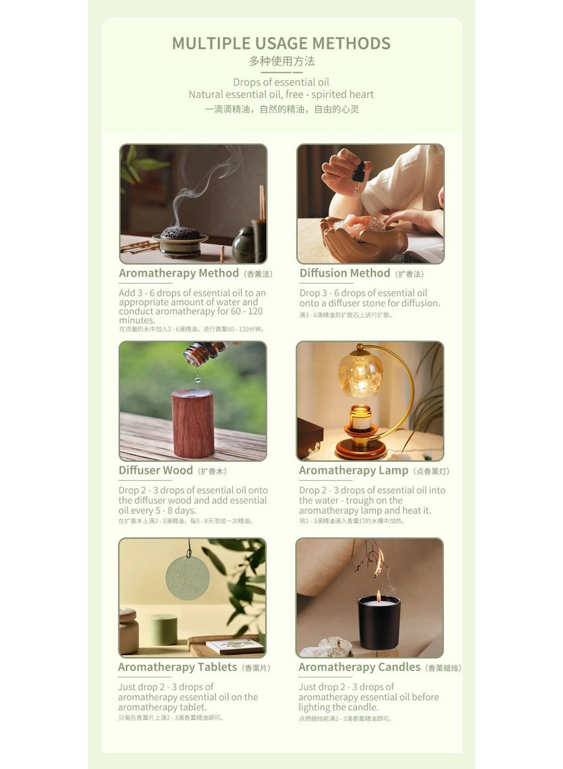 جولي مجموعة زيوت عطرية من شجرة الشاي والبرتقال الحلو والخزامى - 6 قطع (10 مل/زجاجة) - Image 2