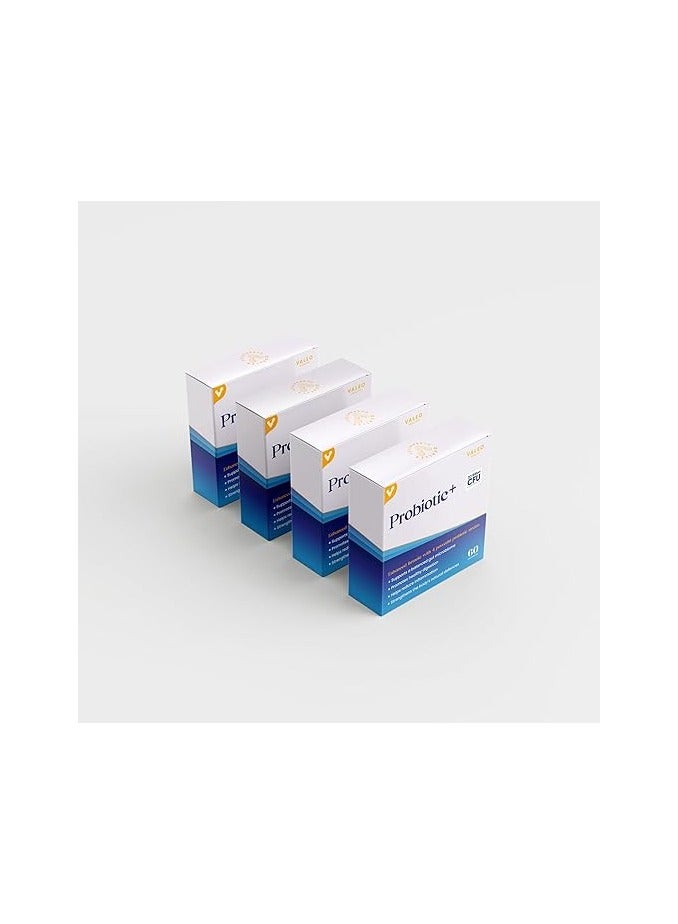 Valeo Probiotic+ | 20 Billion CFUs with 4 Probiotic Strains| Supports Digestive Health, Immune Function, and Gut Flora Balance | Health Supplement for Men & Women | 60 Capsules (240) - Image 1