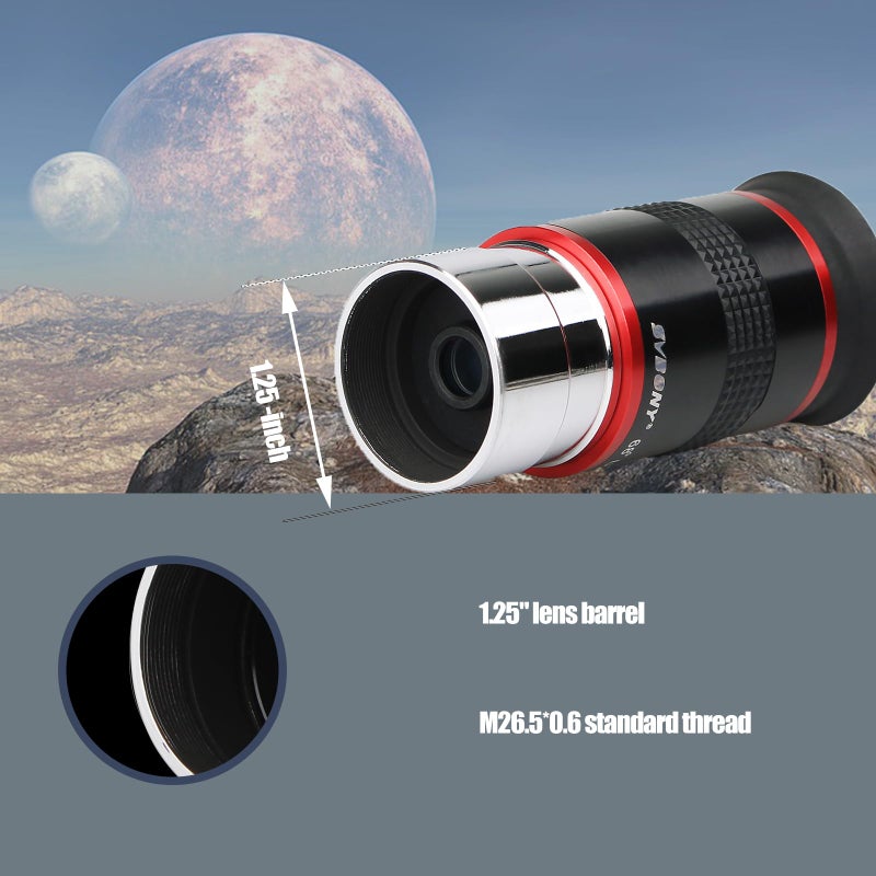 SVBONY SVBONY Telescope Eyepiece, 68 Degree Ultra Wide Angle Eyepiece 6mm, High Definition Fully Coated Telescope Accessories for Planetary Observation - Image 4