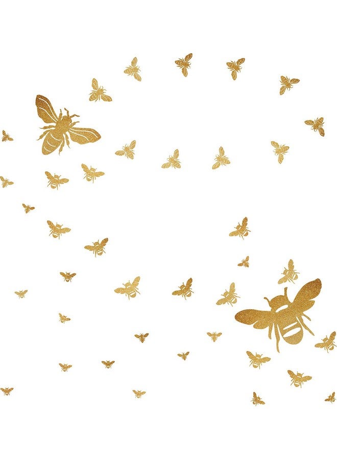 Easma ملصقات جدارية للنحل - ديكور جدار نحلة - ملصقات جدارية للنحل باللون الذهبي - ملصقات جدارية لقرص العسل - ديكور جدار غرفة الأطفال - ملصقات قابلة للإزالة واللصق لغرفة النوم - Image 1