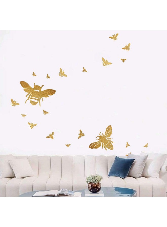 Easma ملصقات جدارية للنحل - ديكور جدار نحلة - ملصقات جدارية للنحل باللون الذهبي - ملصقات جدارية لقرص العسل - ديكور جدار غرفة الأطفال - ملصقات قابلة للإزالة واللصق لغرفة النوم - Image 5