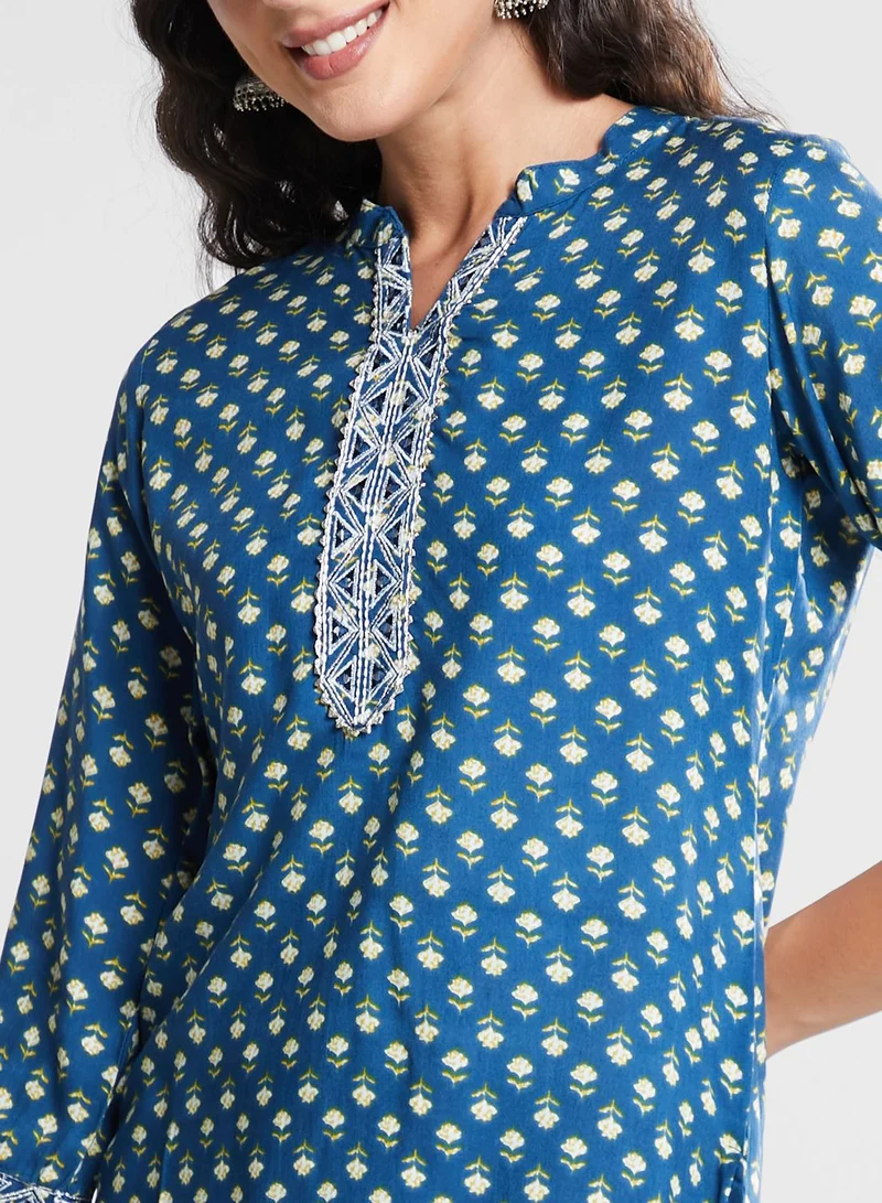indya Floral Printed Kurti Top