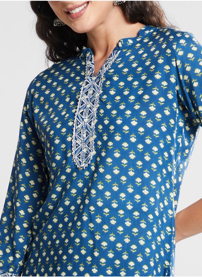 indya - Floral Printed Kurti Top - Image 1