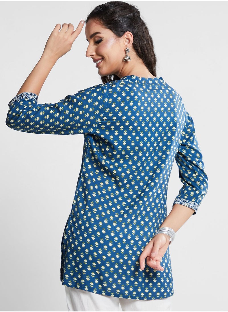 indya - Floral Printed Kurti Top - Image 1