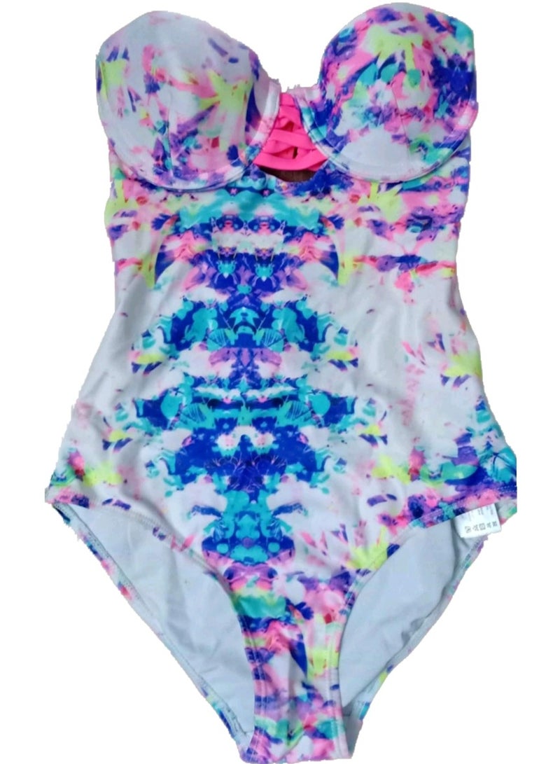 XS one piece printed beach swimwear swimsuit