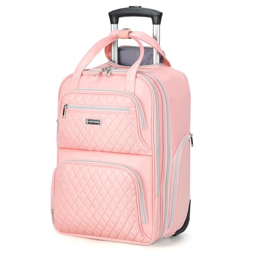 Ponhog Rolling Backpack for Women 156 Inch Travel Laptop Wheeled Backpack 30L Roller Carry On Backpack for Adults Business College Work Overnight Stylish Personal Item Pink - Image 1
