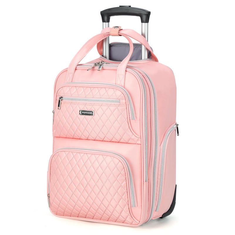 Ponhog Rolling Backpack for Women 156 Inch Travel Laptop Wheeled Backpack 30L Roller Carry On Backpack for Adults Business College Work Overnight Stylish Personal Item Pink - Image 2