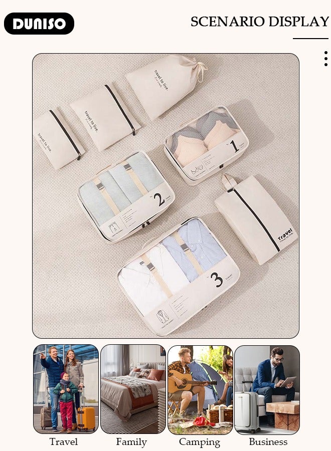 DUNISO 7 Piece Travel Organizer Bags for Luggage, Waterproof and Durable Travel Bags,  Packing Cubes for Travel,  Compression Cubes for Suitcases, Travel Bags  for Clothes, Toiletries, Clothing, Underwear  - Image 3