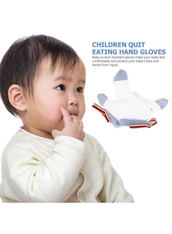 STOBOK Stop Thumb Sucking, 1 Pair Baby Anti Eating Gloves No Scratch Breathable Finger Thumb Protector Thumb Sucking Stop for Kids Stop Thumb Fingers Sucking (L) - Image 3