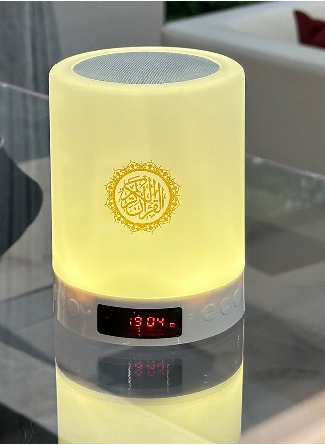 Generic - Portable Quran speaker, seven-color LED lights, 10-meter Bluetooth connection for mobile phone connection, prayer alarm clock, clock, night light, suitable for Hajj, Umrah and gift giving, perfect gift for Muslims - Image 1