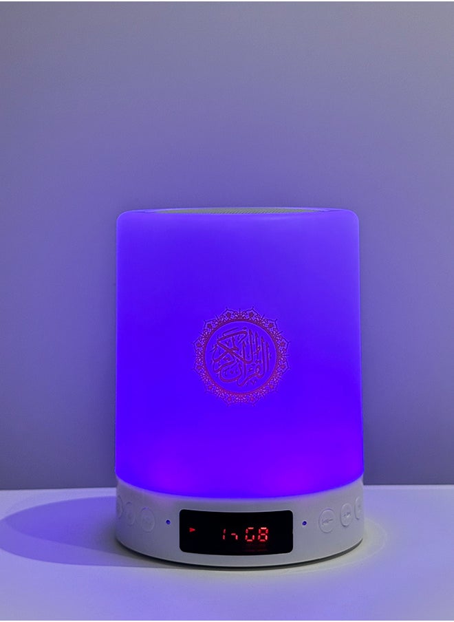Generic - Portable Quran speaker, seven-color LED lights, 10-meter Bluetooth connection for mobile phone connection, prayer alarm clock, clock, night light, suitable for Hajj, Umrah and gift giving, perfect gift for Muslims - Image 1