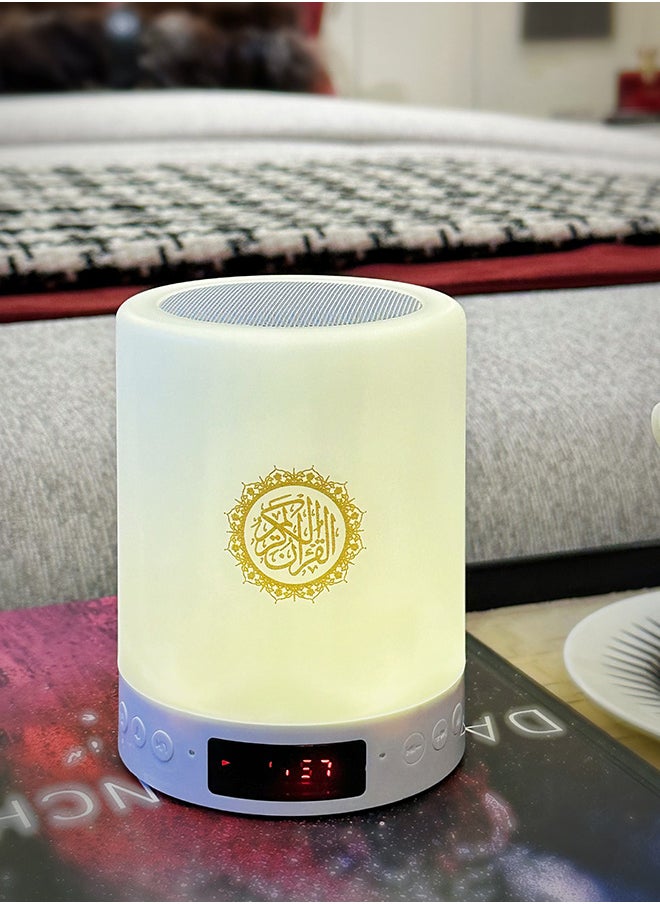 Generic - Portable Quran speaker, seven-color LED lights, 10-meter Bluetooth connection for mobile phone connection, prayer alarm clock, clock, night light, suitable for Hajj, Umrah and gift giving, perfect gift for Muslims - Image 1