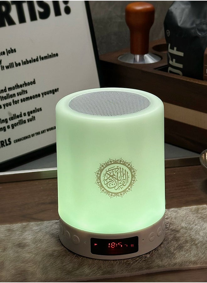 Generic - Portable Quran speaker, seven-color LED lights, 10-meter Bluetooth connection for mobile phone connection, prayer alarm clock, clock, night light, suitable for Hajj, Umrah and gift giving, perfect gift for Muslims - Image 1