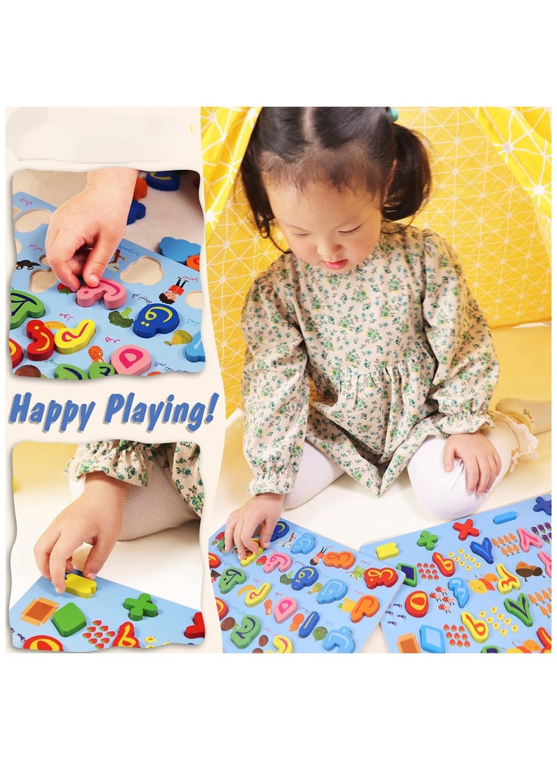 Arabic Alphabet Wooden Board 2 Pack Arabic Numbers Puzzle Arabic Wooden Puzzle Preschool Educational Montessori Toy Puzzle Wooden Arabic Recognition Puzzle Arabic Matching Board for Toddlers - Image 3