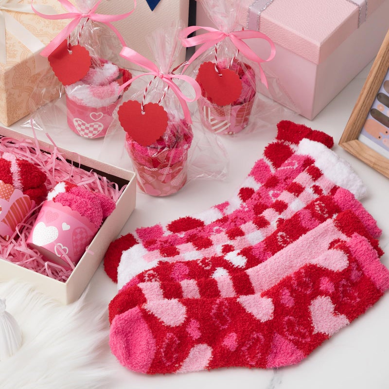 Chuarry 24 Pairs Fuzzy Socks - Bulk Cupcake Socks for Women, Valentine's Day & Teacher Gifts - Image 3