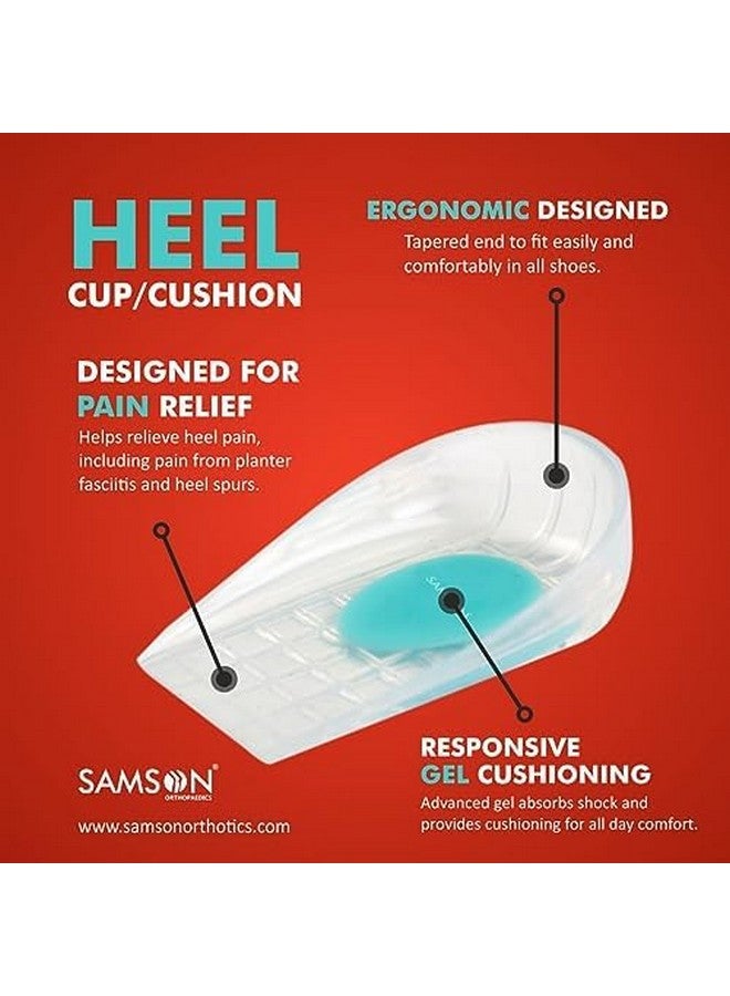 Samson SAMSON Orthopedic Heel Pad for Pain Relief, Comfortable Shoe Heel Pair Support Cushion Gel Pad, Used For Ankle Safety, Plantar Fasciitis Support, Heel Aggravation, Dry Hard Heels Cups for Men Women - XL - Image 2