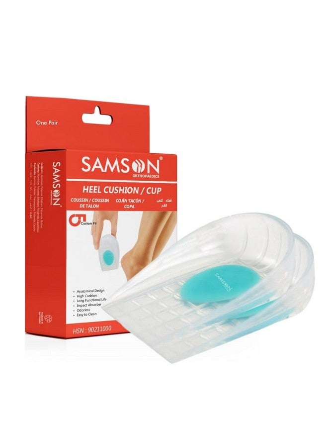 Samson SAMSON Orthopedic Heel Pad for Pain Relief, Comfortable Shoe Heel Pair Support Cushion Gel Pad, Used For Ankle Safety, Plantar Fasciitis Support, Heel Aggravation, Dry Hard Heels Cups for Men Women - XL - Image 1