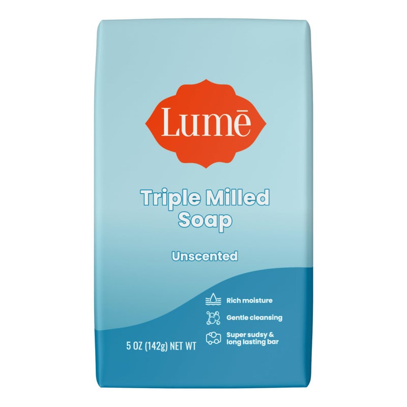 Lume Triple Milled Bar Soap - Rich Moisture & Gentle Cleansing - Formulated Without Parabens or Phthalates, Skin Loving - 5 ounce (Unscented) - Image 1