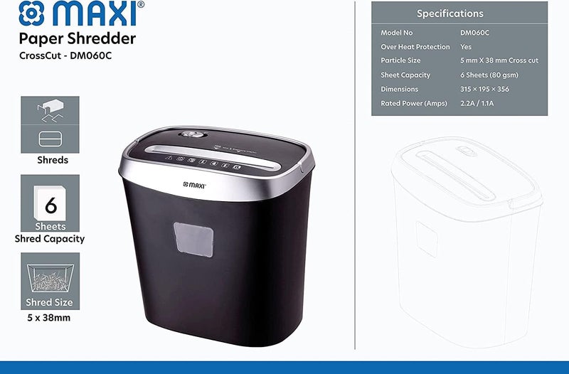 MAXI PAPER SHREDDER CROSS CUT DM060C - Image 2