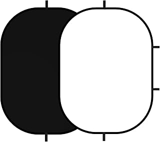 Selens Selens 3.2x4.9ft Black White Backdrop for Photography, Pop Up Collapsible Backdrop, 2-in-1 Muslin Self Tape Backdrop - Image 1