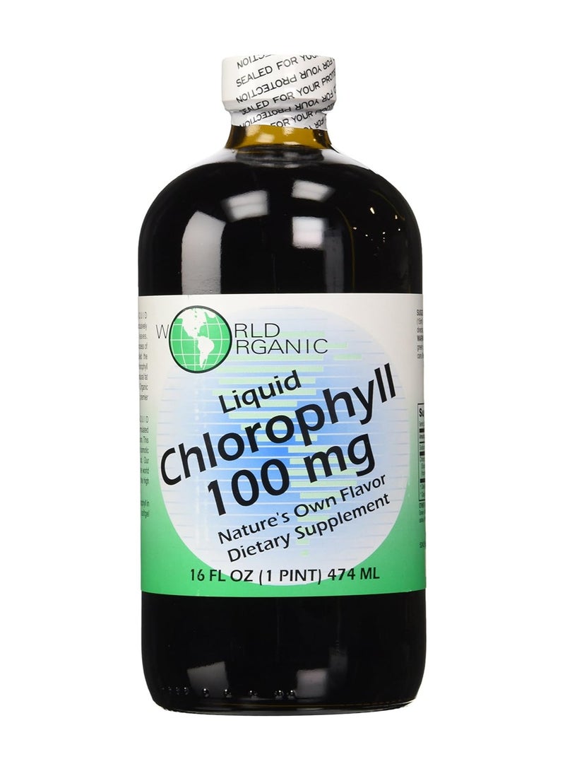 World Organic, الكلوروفيل السائل، 100 ملجم، 16 أونصة سائلة (474 ​​مل)