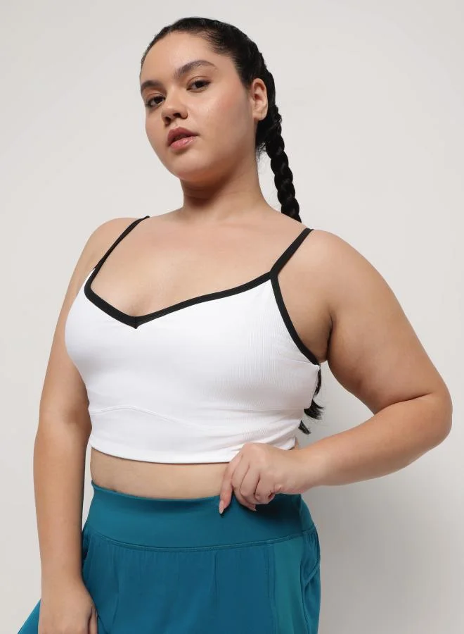 زيسي حمالة صدر رياضية بحمالات لطيفة - أبيض لؤلؤي