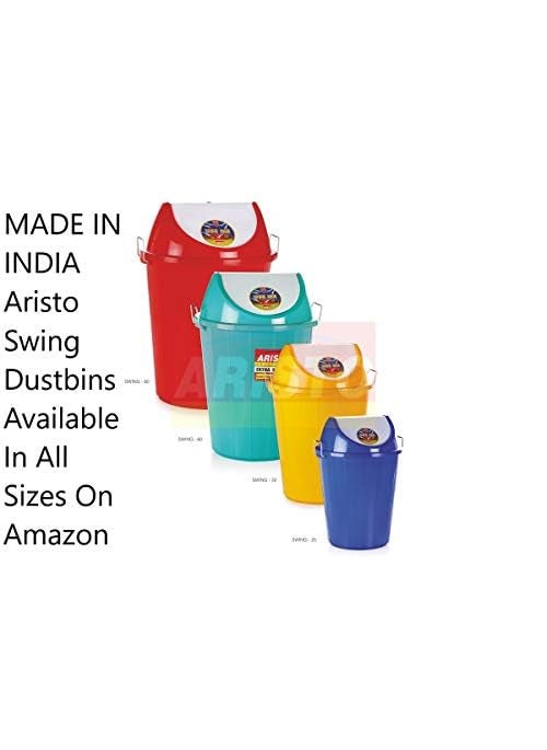 Aristo ARISTO Swing Lid Dustbin with Metal Side Handle 80 LTR RED  - Image 4