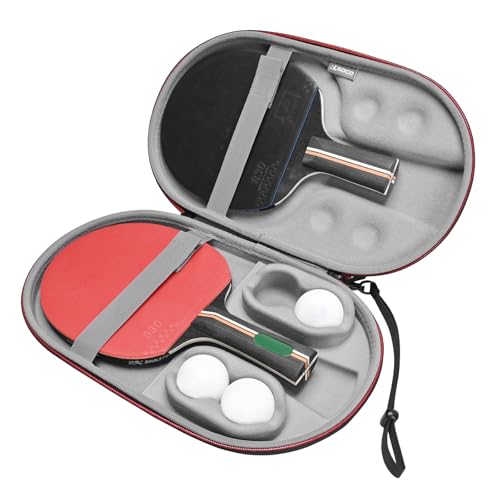 RLSOCO Table Tennis Paddle CaseCarrying Case for Ping Pong PaddlesTable Tennis PaddlesHexagon Racquet Cyber Shape Fits for 2 Paddles and 4 Balls Black Bag Only - Image 1