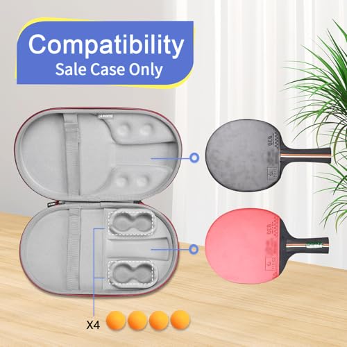 RLSOCO Table Tennis Paddle CaseCarrying Case for Ping Pong PaddlesTable Tennis PaddlesHexagon Racquet Cyber Shape Fits for 2 Paddles and 4 Balls Black Bag Only - Image 3
