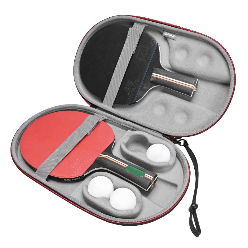 RLSOCO Table Tennis Paddle CaseCarrying Case for Ping Pong PaddlesTable Tennis PaddlesHexagon Racquet Cyber Shape Fits for 2 Paddles and 4 Balls Black Bag Only - Image 2