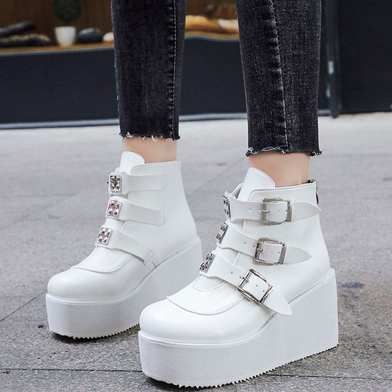 1 Pair Woman's Short Tube Boots Thick Heel Boots Lady's Retro Round-toe Boots - Image 5