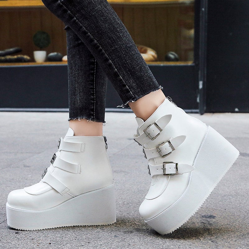 1 Pair Woman's Short Tube Boots Thick Heel Boots Lady's Retro Round-toe Boots - Image 3