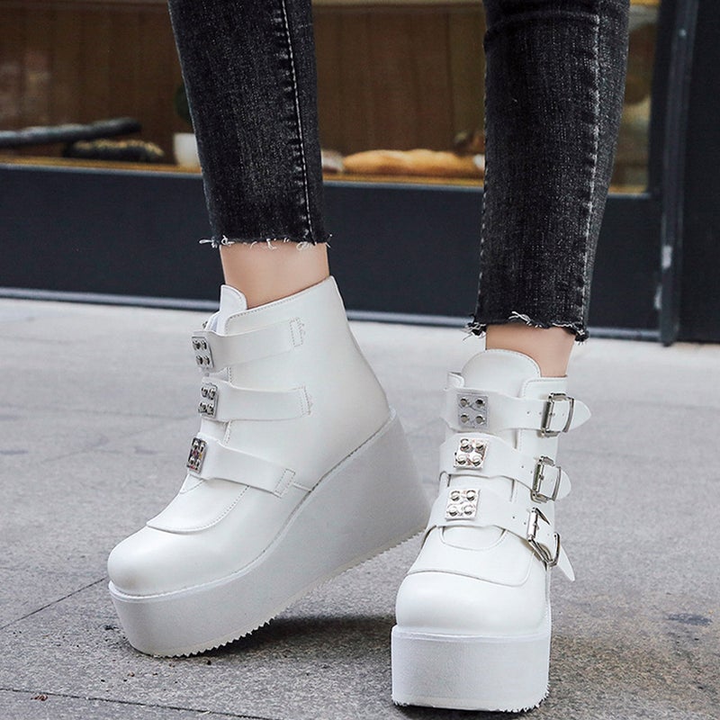 1 Pair Woman's Short Tube Boots Thick Heel Boots Lady's Retro Round-toe Boots - Image 4