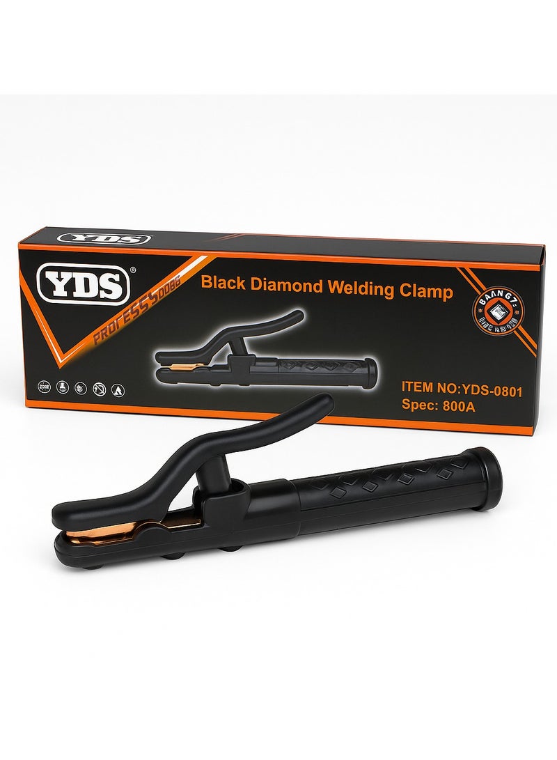 YDS Black Diamond Welding Electrode Holder – 800A, Copper Jaws, Fully-Insulated Anti-Slip Handle, Quick Lever – For ARC/MMA Stick Welding - Image 1