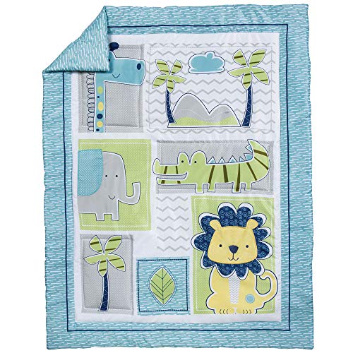 Trend Lab Jungle Roar Breathable 4-Piece Baby Nursery Crib Bedding Set, Includes Quilt, 2 Fitted Crib Sheets, and Crib Skirt - Image 3