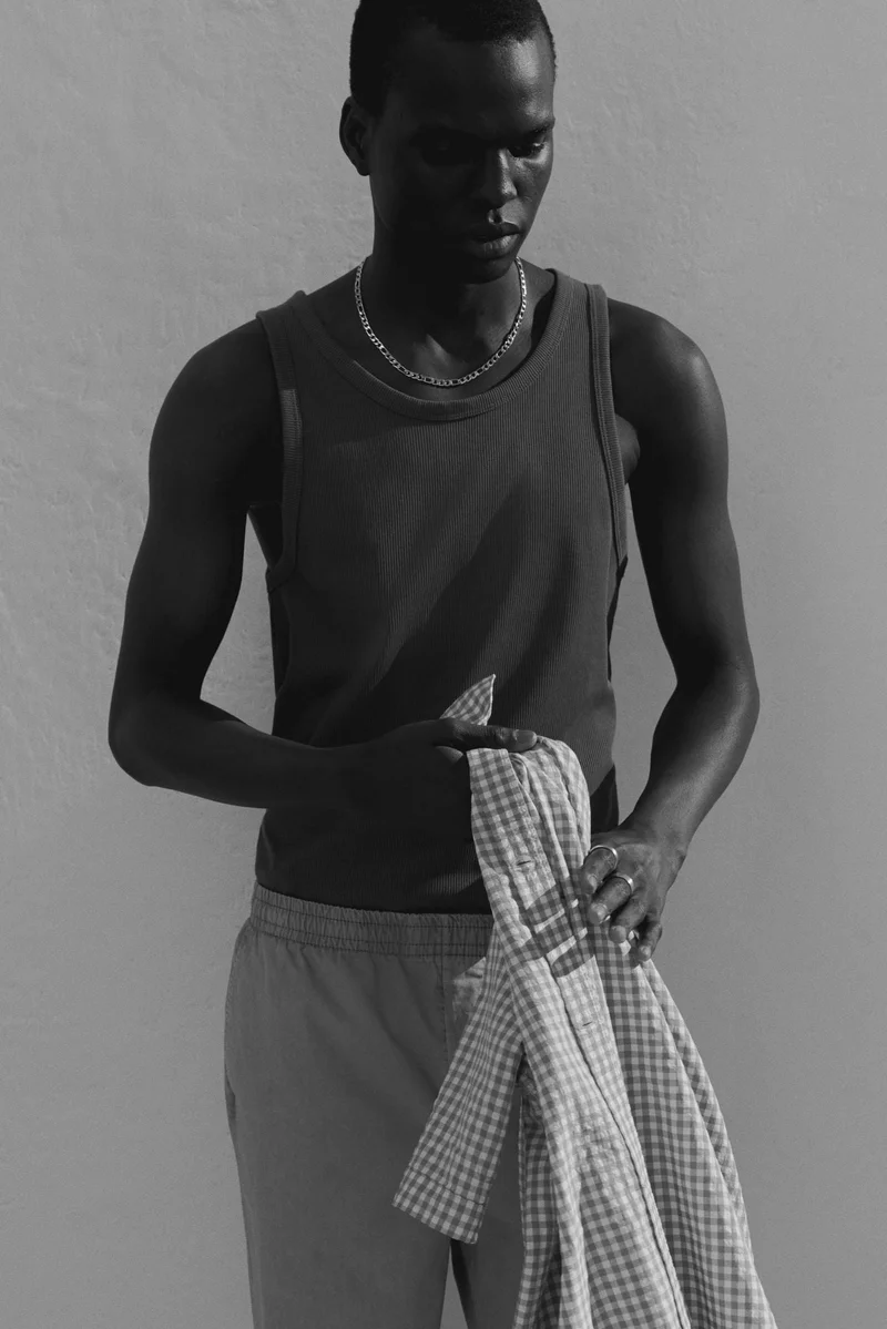 اتش اند ام بنطلون بقصة مريحة من القطن