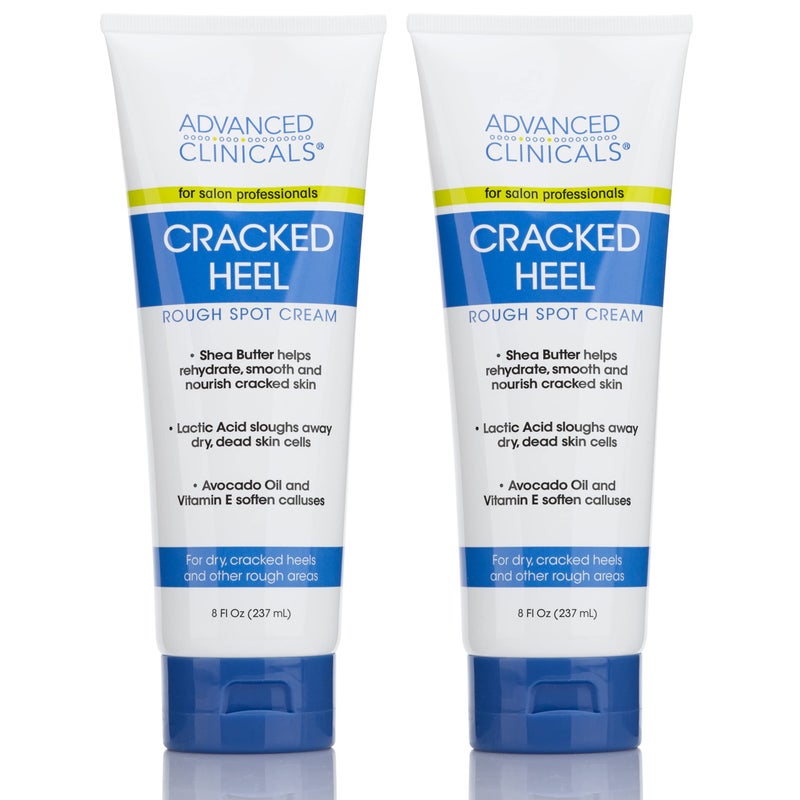 Advanced Clinicals Cracked Heel Foot Cream Moisturizer Skin Care Lotion For Feet W/Shea Butter, Moisturizing Foot/Hand Lotion Helps Heal Cracked Skin, Rough Spots, Calluses, & Dry Skin, 2-Pack - Image 1
