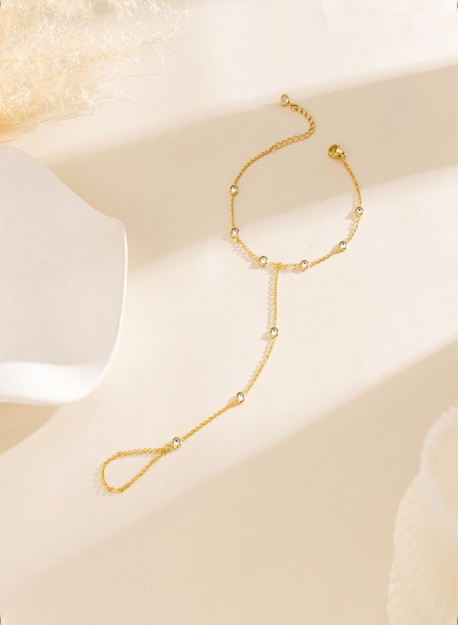 MBW Bracelets for Women, Dainty 14K Gold Plated Bracelet Set Bracelet Stack Waterproof Jewelry for Women Trendy Minimalist Simple Small Thin Bracelet Set for Women's Gift, adjustable, brass with 14k - Image 5