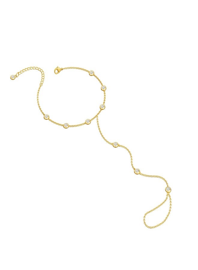 MBW Bracelets for Women, Dainty 14K Gold Plated Bracelet Set Bracelet Stack Waterproof Jewelry for Women Trendy Minimalist Simple Small Thin Bracelet Set for Women's Gift, adjustable, brass with 14k - Image 1