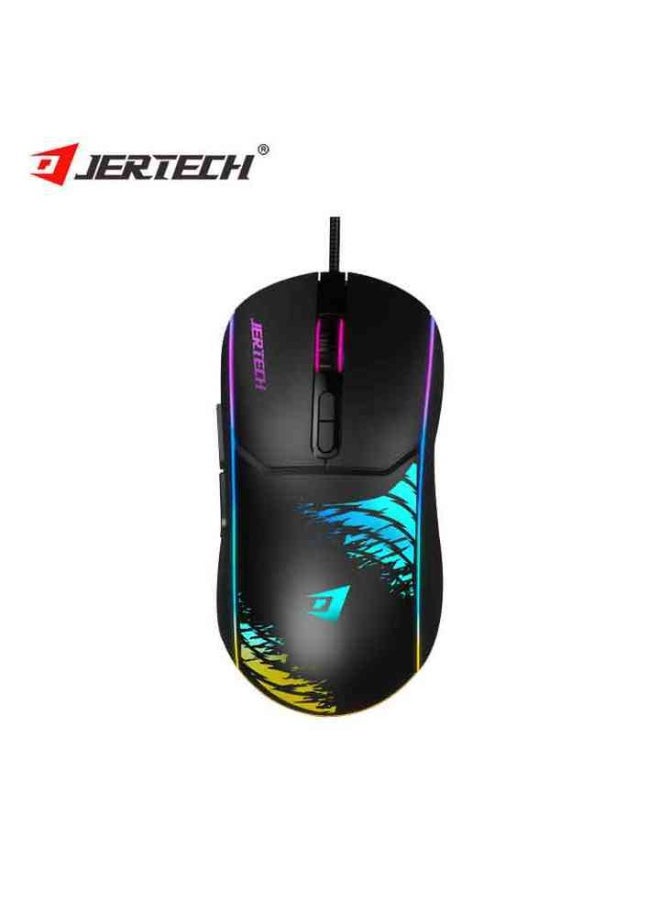 JERTECH XP14 Mouse New Best LED Braided Wire LOGO Design Backlit Adjustable 4 Gears DPI Mouse Wired Ergonomic 7D Gaming Mouse  - Image 1