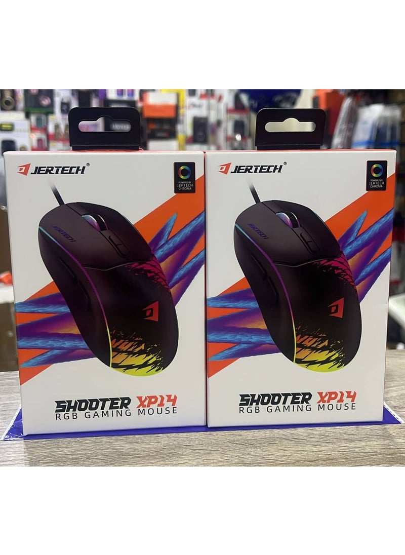 JERTECH XP14 Mouse New Best LED Braided Wire LOGO Design Backlit Adjustable 4 Gears DPI Mouse Wired Ergonomic 7D Gaming Mouse  - Image 2